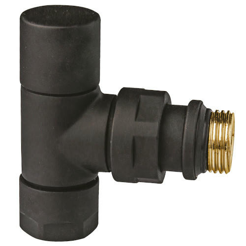 Вентиль запорный 1/2", М24х19, угловой, черный матовый FAR