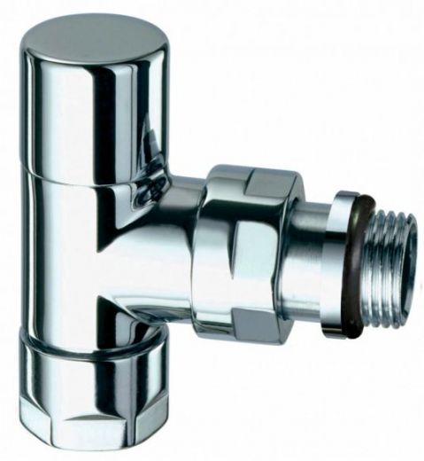 Вентиль запорный 1/2", М24х19, угловой, серебро FAR