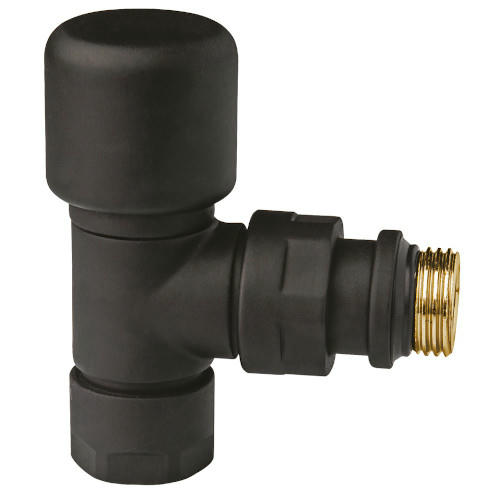 Вентиль терморегулирующий 1/2", М24х19, угловой, черный матовый FAR