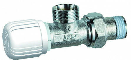 Вентиль терморегулирующий 1/2" М24х19, угловой с горизонтальной буксой FAR