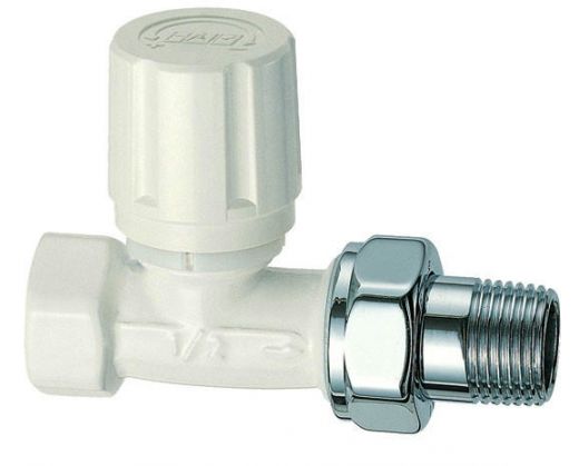 Вентиль терморегулирующий 1/2" ВР, прямой, серебро и белый эмаль FAR