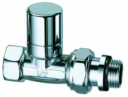 Вентиль запорный 1/2" ВР, прямой, серебро FAR