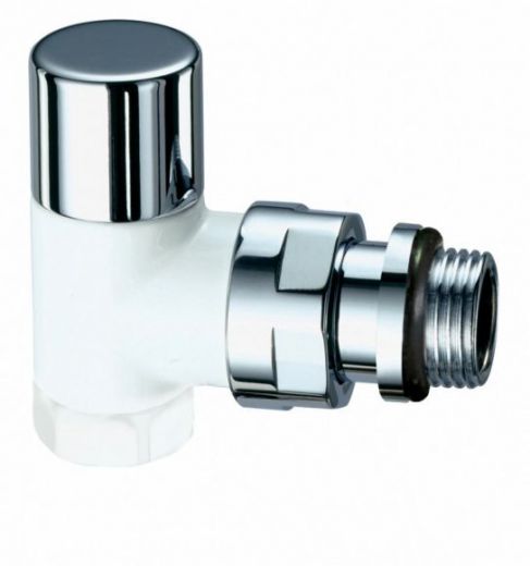 Вентиль запорный 1/2" ВР, угловой, серебро и белый эмаль TOPLine FAR