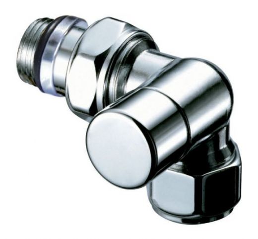 Вентиль запорный 1/2", М24х19, трехосевой правосторонний, серебро FAR