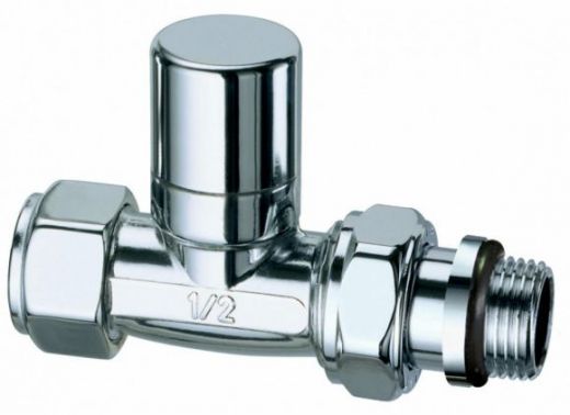 Вентиль запорный 1/2", М24х19, прямой, серебро FAR