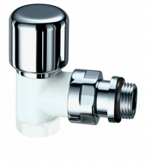 Вентиль терморегулирующий 1/2" ВР, угловой, серебро и белый эмаль TOPLine FAR