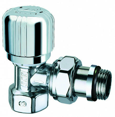 Вентиль терморегулирующий 3/4" ВР, угловой, серебро FAR