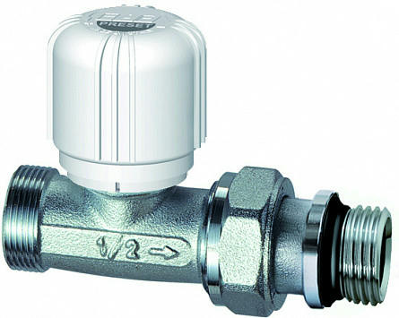 Вентиль терморегулирующий прямой с преднастройкой, 1/2"М24х19 FAR