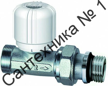 Вентиль терморегулирующий прямой с преднастройкой, 1/2"М24х19 FAR