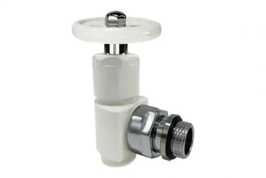 Вентиль ручной угловой Prestige&Minimal 1/2", преобразуемый в термостатический, белый Ral 9016 SR Rubinetterie