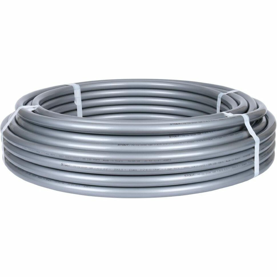Труба универсальная из сшитого полиэтилена PEх-a 25х3,5, бухта 50 метров STOUT