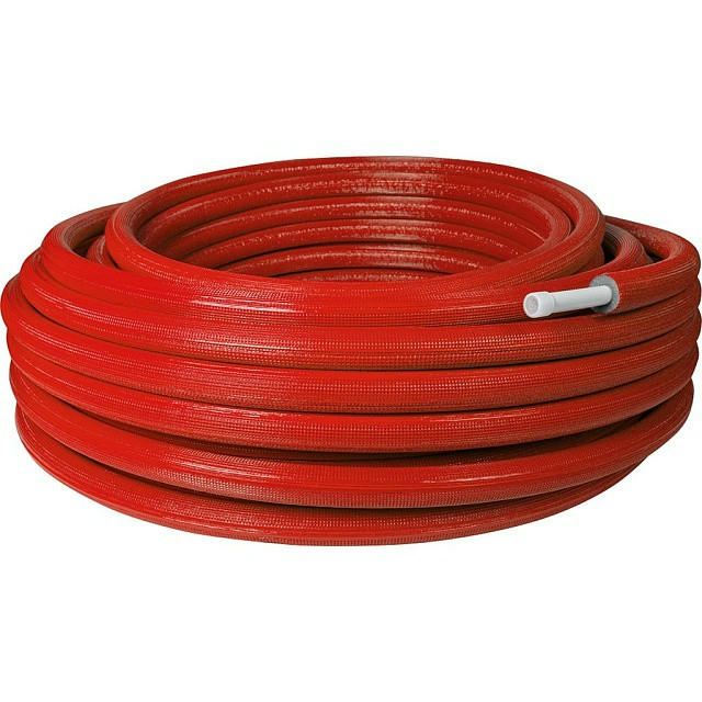 Труба металлопластиковая в теплоизоляции 26х3,0, бухта 50 м, красная STOUT