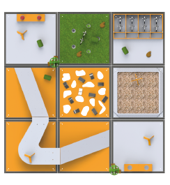 Испытательный полигон для роботов Агро 9 ячеек