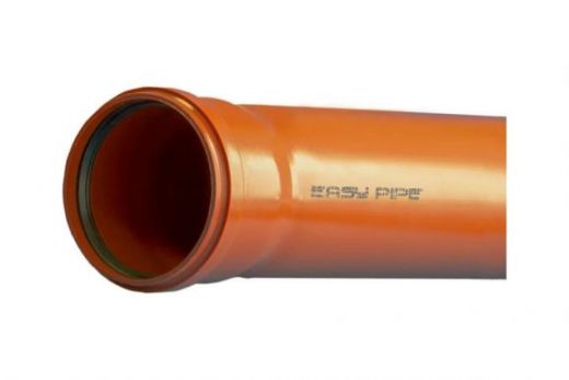 Труба канализационная EASY PIPE 110х2.2х3000 мм, рыжая Политэк