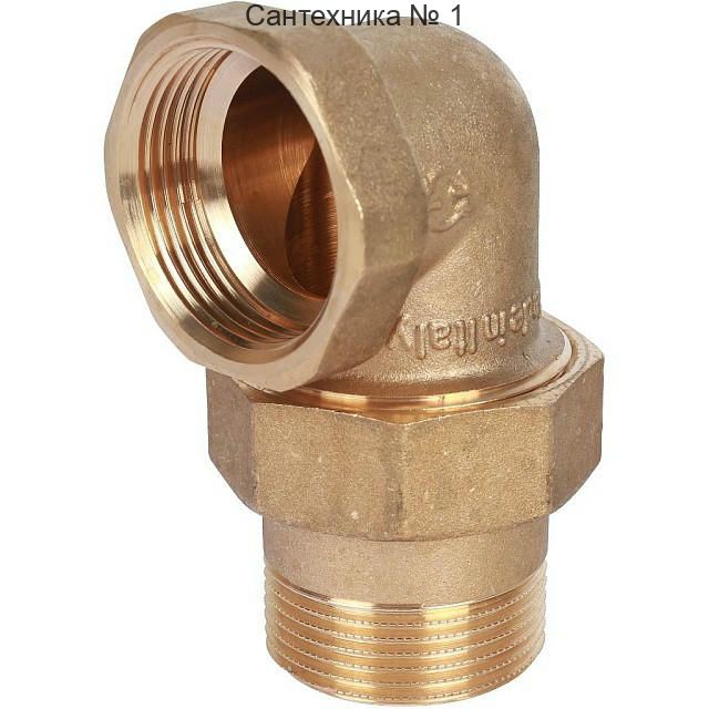 Разъемное угловое соединение "американка" ВН 1 1/4, уплотнение под гайкой o-ring кольцо STOUT