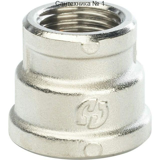 Муфта ВВ переходная 3/4х1/2, никелированная STOUT