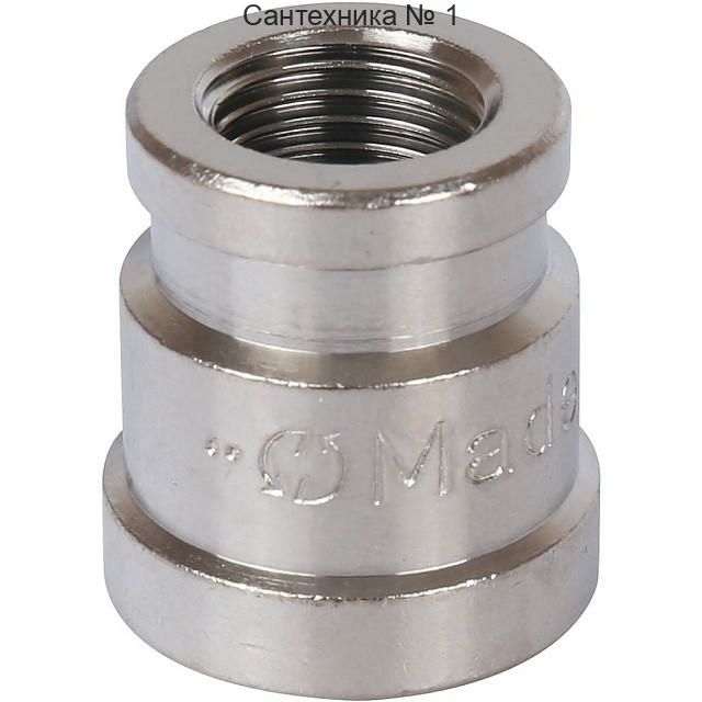 Муфта ВВ переходная 3/8х1/4, никелированная STOUT
