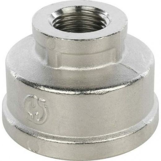 Муфта ВВ переходная 1 1/2х3/4, никелированная STOUT