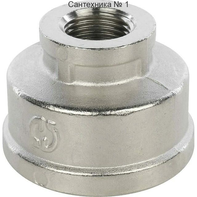 Муфта ВВ переходная 1 1/2х3/4, никелированная STOUT