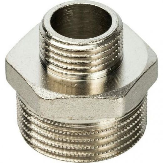 Ниппель НН переходной 1х1/2, никелированный STOUT