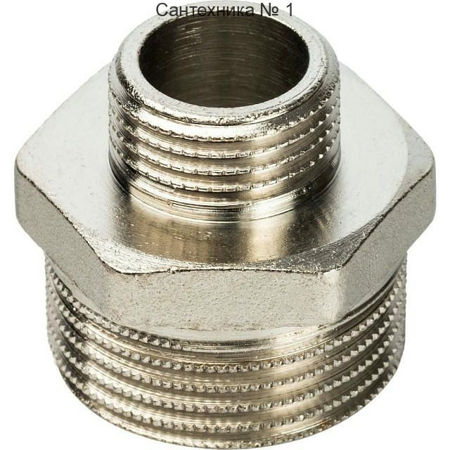 Ниппель НН переходной 1х1/2, никелированный STOUT