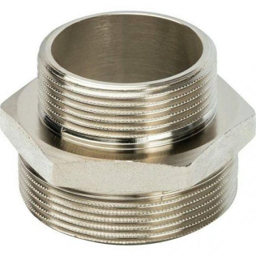 Ниппель НН переходной 2х1 1/2, никелированный STOUT