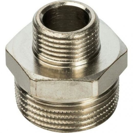 Ниппель НН переходной 3/4х3/8, никелированный STOUT