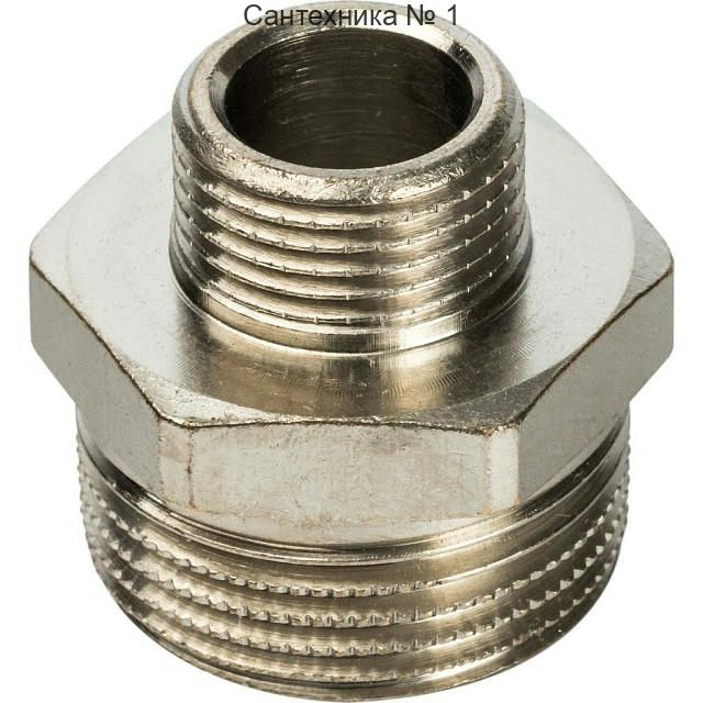 Ниппель НН переходной 3/4х3/8, никелированный STOUT