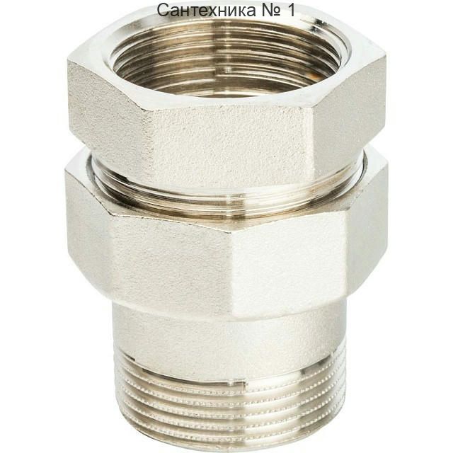 Разъемное соединение "американка" ВН 1 1/4, уплотнение под гайкой o-ring кольцо, никелированное STOUT
