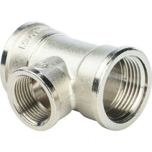 Тройник ВВ переходной 1"х3/4х1", никелированный STOUT