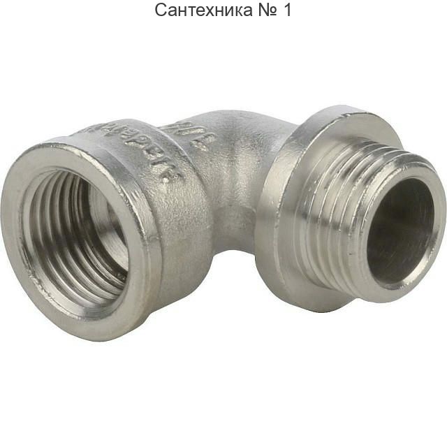 Угольник с упором НВ 1/2, никелированный STOUT