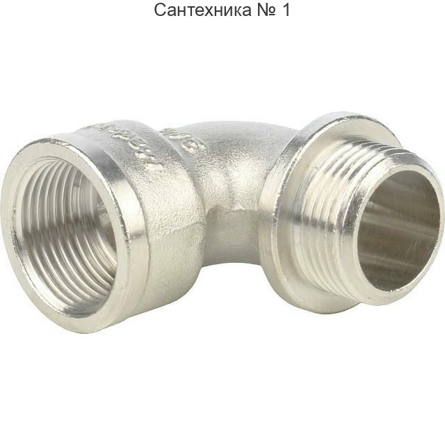 Угольник с упором НВ 3/4, никелированный STOUT