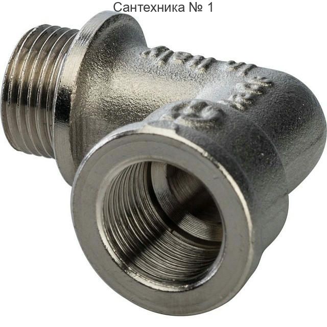 Угольник с упором НВ 3/8, никелированный STOUT