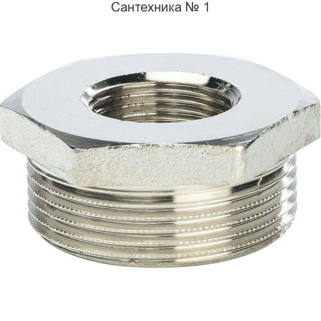 Футорка 1"х1/2", никелированная STOUT