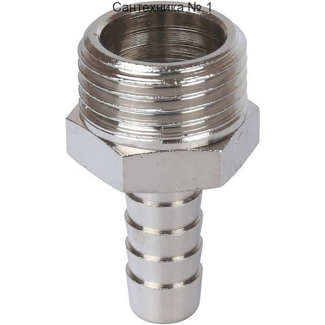 Штуцер НР 1/2х10, никелированный STOUT