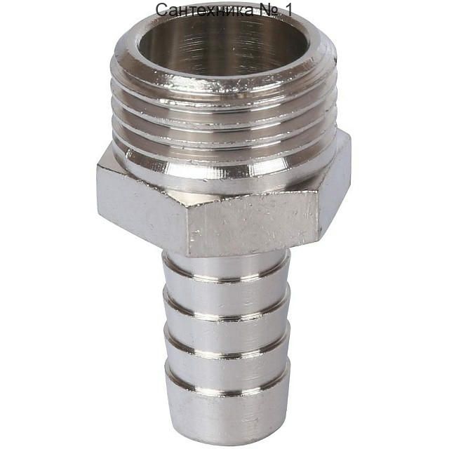 Штуцер НР 1/2х12, никелированный STOUT