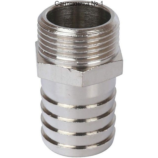 Штуцер НР 3/4х25, никелированный STOUT