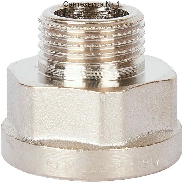 Переходник под ключ ВН 1/2"x3/8", никелированный STOUT