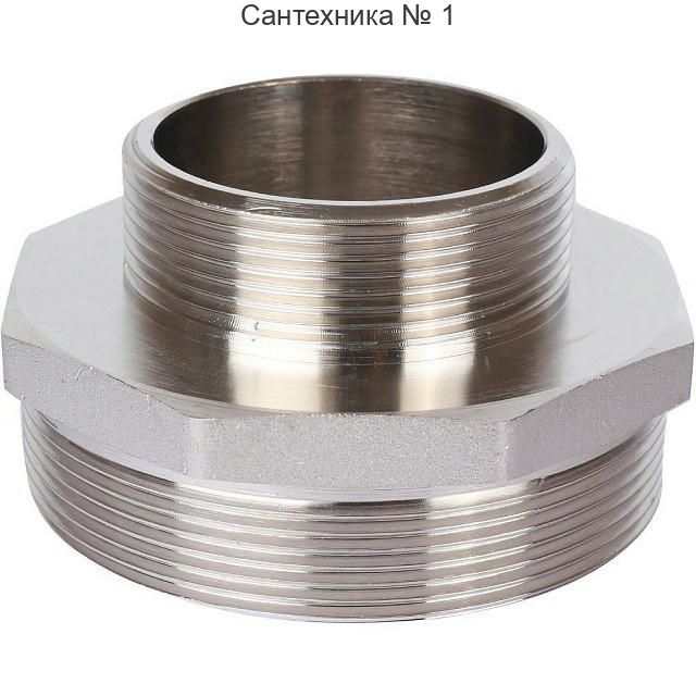 Ниппель НН переходной 4х2 1/2, никелированный STOUT