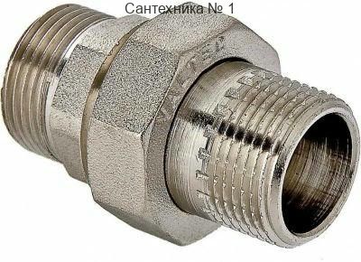 Разъемное соединение "американка" НН, уплотнение под гайкой o-ring кольцо 1, никелированное STOUT