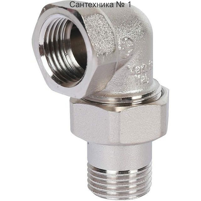 Разъемное угловое соединение "американка" ВН 1/2, никелированное STOUT