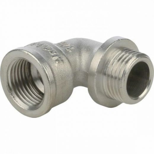 Угольник с упором НВ 1/4, никелированный STOUT