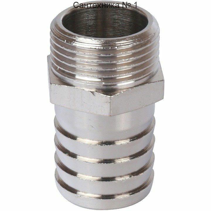 Штуцер НР 3/8"x10, никелированный STOUT