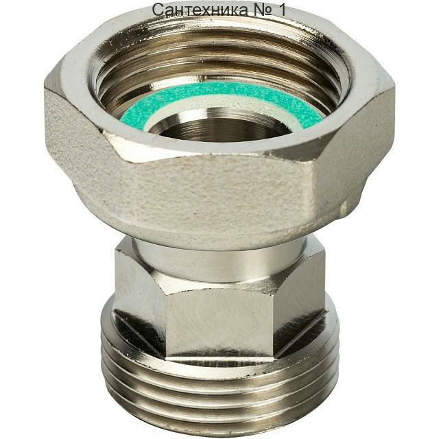 Разъемное соединение с плоским уплотнением и обратным клапаном 3/4, никелированное STOUT