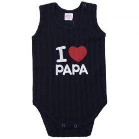 Боди  с надписью I love papa, т.синий