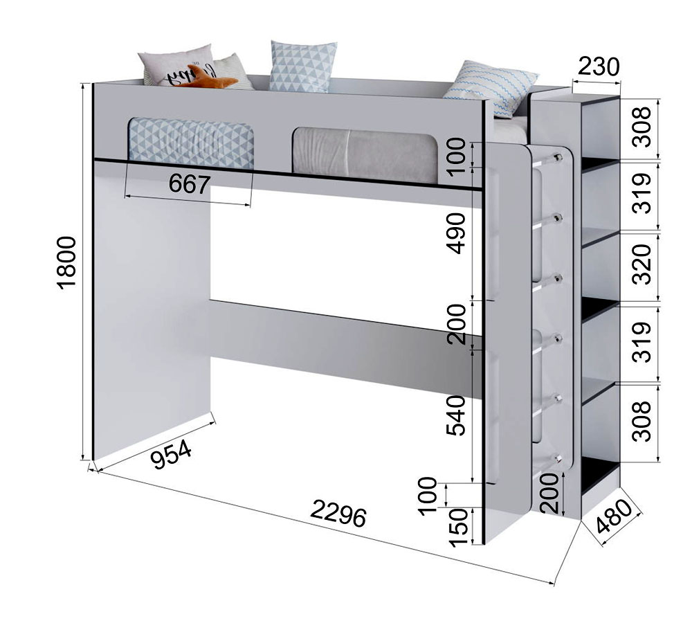 Тэбби Кровать-чердак