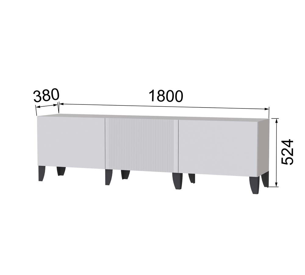 Гостиная Рея Тумба ТВ РГТ с Опорами РГТ черный