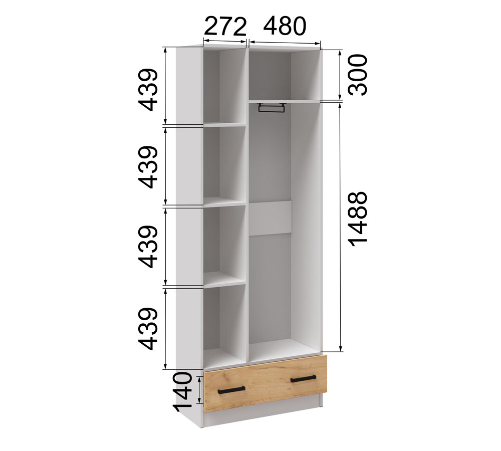Кевин шкаф 2х-ств.