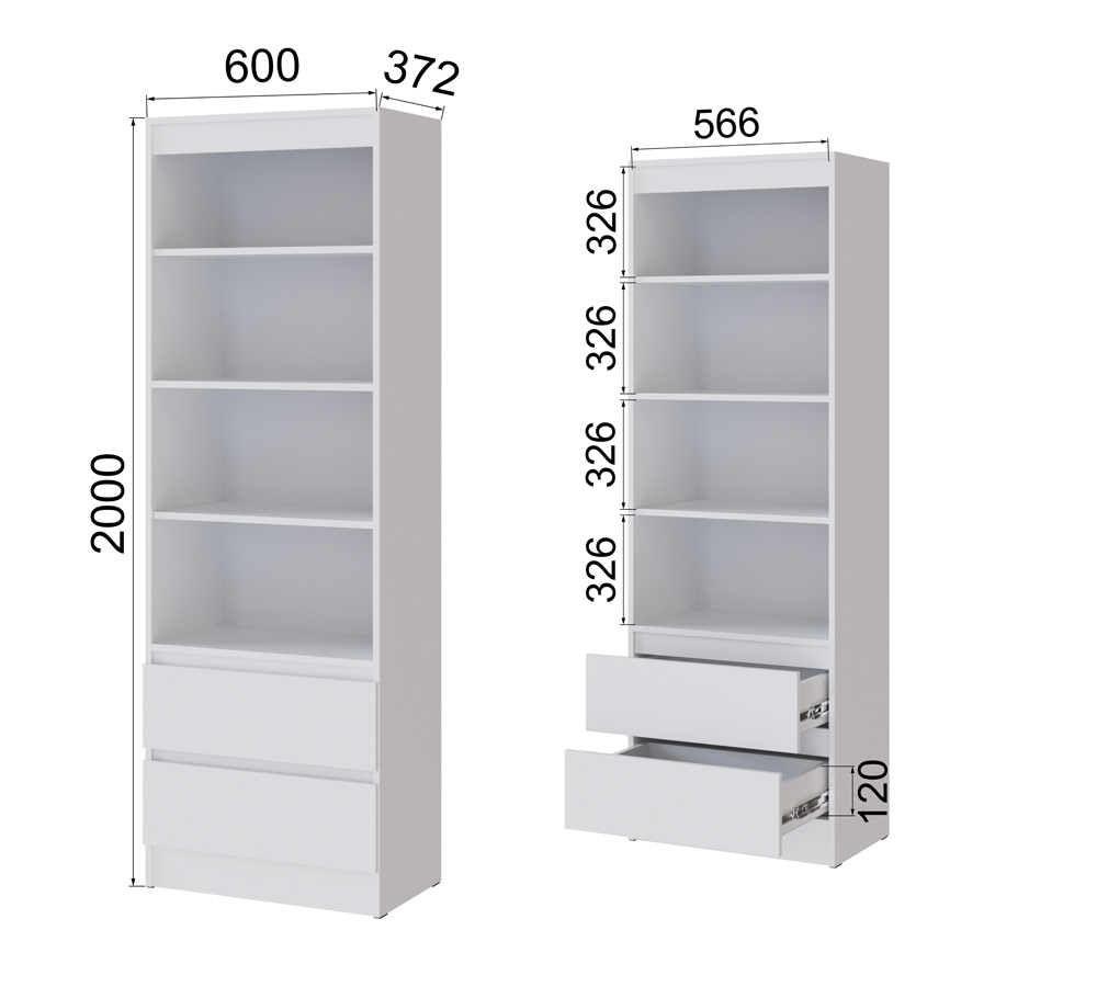 Гостиная Мэнкс Стеллаж МГС