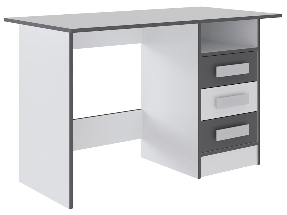 Тэбби Стол письменный белый /серый графит